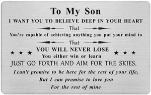 To My Son, I Want You To Believe Deep In Your Heart, Wallet Insert Card, Thank You Dad Gifts, I Love You Dad, Gifts For Father's Day, Gifts For Lovers