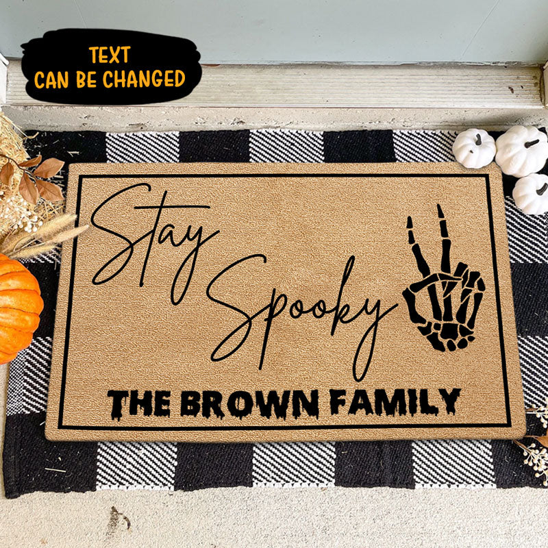 Stay Spooky Doormat, Personalized Doormat, Halloween Welcome Mat