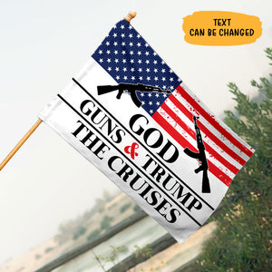 God Guns And Trump, Personalized House Flag, Gift For Trump Fans, Election 2024