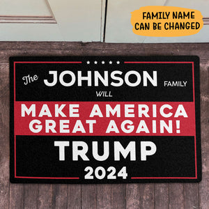 Trump Make America Great Again, Personalized Doormat, Home Decoration For Trump Fans, Election 2024