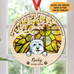 Once By My Side Peeking Dog, Personalized Suncatcher Ornament, Car Hanger Memorial Gifts