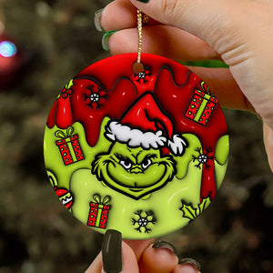 Grinch Christmas Ornament, 3D Inflated Christmas Ornament, Trendy Ornament, Gift For Family