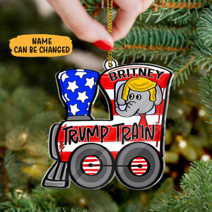 Elephant Trump Train, Personalized Shape Ornament, Trump Ornament, Election 2024