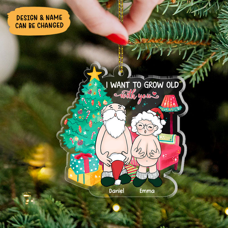 Grow Old With You, Personalized Acrylic Shape Ornament, Gift For Couple