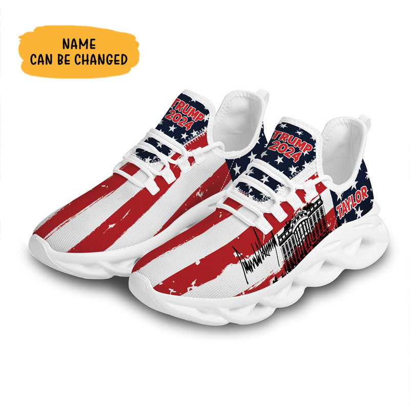 Custom Trump White House MaxSoul Shoes, Personalized Sneakers, Gift For Trump Fans, Election 2024