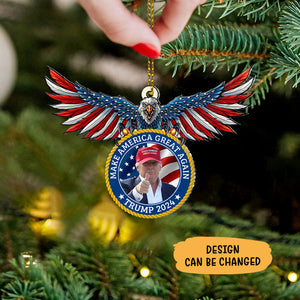 Make Liberals Cry Again America Eagle, Personalized Shape Ornament, Trump Ornament, Election 2024