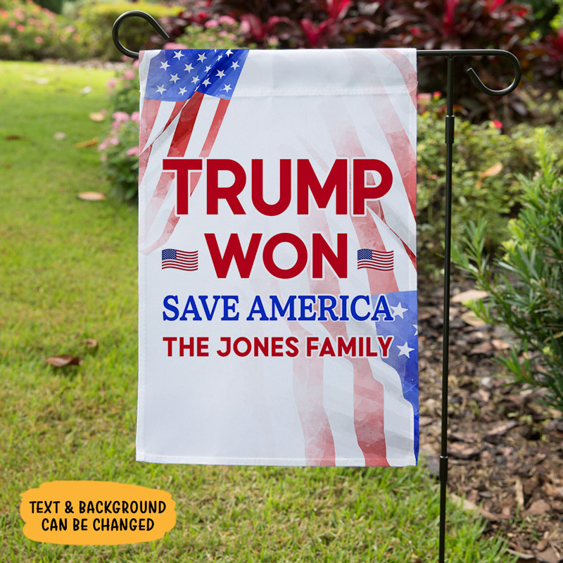 Trump Won Save America, Personalized Garden Flag, Gift For Trump Fans, Election 2024