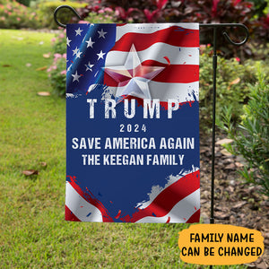 Save America Again Star Trump 2024, Personalized House Flag, Home Decoration, Election 2024