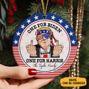 One For Biden One For Harris, Personalized Ornaments, Trump Ornament, Election 2024