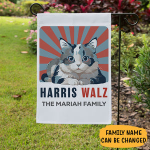 Harris Walz Cat, Personalized Garden Flag, Kamala Harris Flag, Vote Kamala, Election 2024