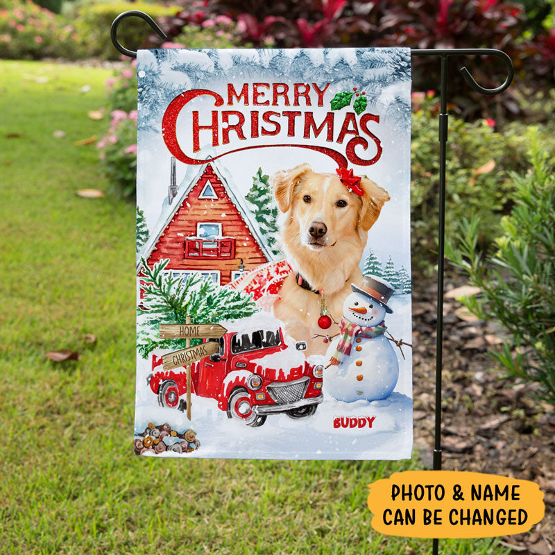 Merry Christmas, Personalized Garden Flags, Christmas Gifts For Dog Lovers, Custom Photo