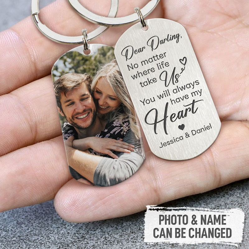 No Matter Where Life Take Us, Personalized Keychain, Anniversary Gifts, Custom Photo