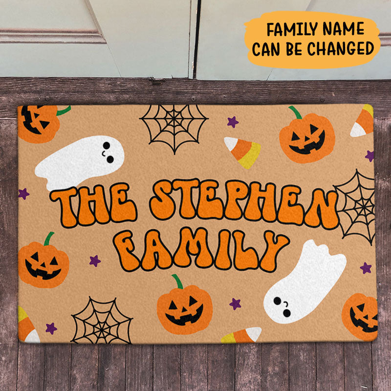 Welcome Halloween Door Mat, Personalized Doormat, Autumn Decor Ideas