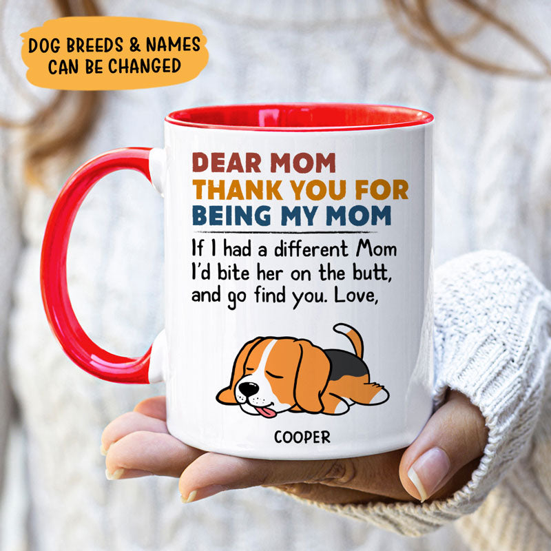 Bite Him On The Butt, Personalized Accent Mug, Gift For Dog Lovers