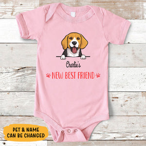 New Best Friend, Personalized Baby Clothes, Custom Baby Onesies, Baby Shower Gifts, Gift For Dog Lovers, Custom Photo