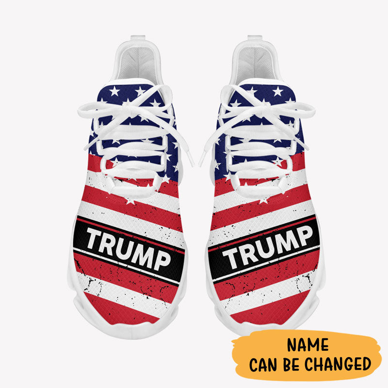 Trump US Flag MaxSoul Shoes, Personalized Sneakers, Gift For Trump Fans, Election 2024