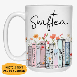 Swiftea Floral Album As Book, Personalized Accent Mug, Custom Photo