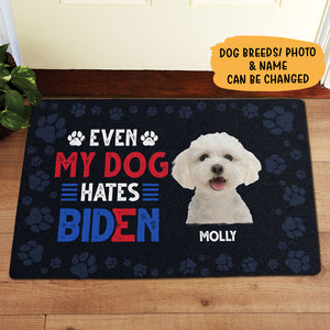 Even My Dogs Hate Biden, Personalized Doormat, Trump Doormat, Gift For Dog Lovers, Custom Photo, Election 2024