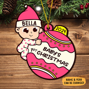 Baby Girls Baby Boys 1st Christmas Ornament, Personalized Shape Ornaments, Baby Ornaments, New Born Gift