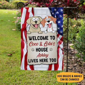 Welcome To The Dog House Pop Eyed, Personalized Garden Flags, Gift For Dog Lovers