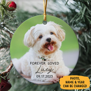 Forever Loved, Personalized Memorial Ornaments For Loss Of Loved One, Custom Photo