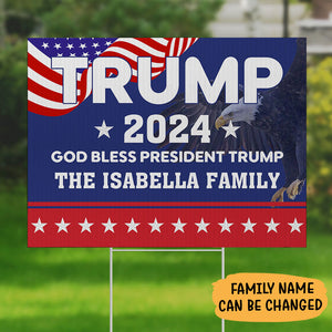 God Bless President Trump 2024, Personalized Yard Sign, Trump Yard Sign, Election 2024