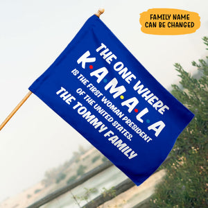 First Woman President Kamala Harris, Personalized House Flag, Election 2024