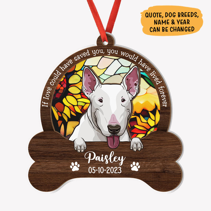 Once By My Side Dog Bone, Personalized Suncatcher Ornament, Car Hanger Memorial Gifts