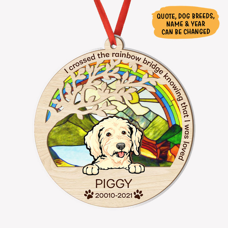 The Rainbow Bridge Had Visiting, Personalized Suncatcher Ornament, Car Hanger Memorial Gifts