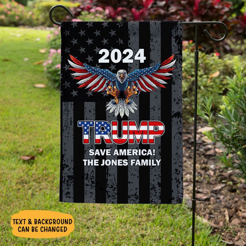 Trump Eagle US Flag, Personalized Garden Flag, Gift For Trump Fans, Election 2024