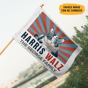 Harris Walz Cat, Personalized House Flag, Kamala Harris Flag, Vote Kamala, Election 2024