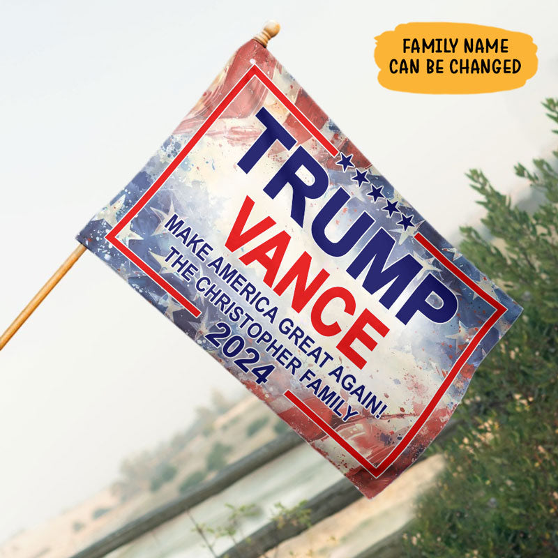 Trump Vance Make America Great Again 2024, Trump Personalized House Flag, Home Decoration, Election 2024