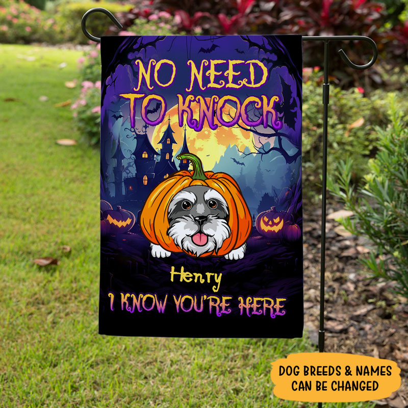 No Need To Knock Halloween, Personalized Garden Flags, Gifts For Dog Lovers