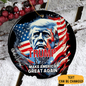 Take America Back Trump 2024 US Flag, Personalized Ornaments, Trump Ornament, Election 2024