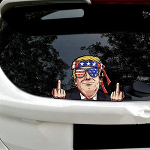 Trump Middle Finger Car Sticker, Gift For Trump Fans, Election 2024