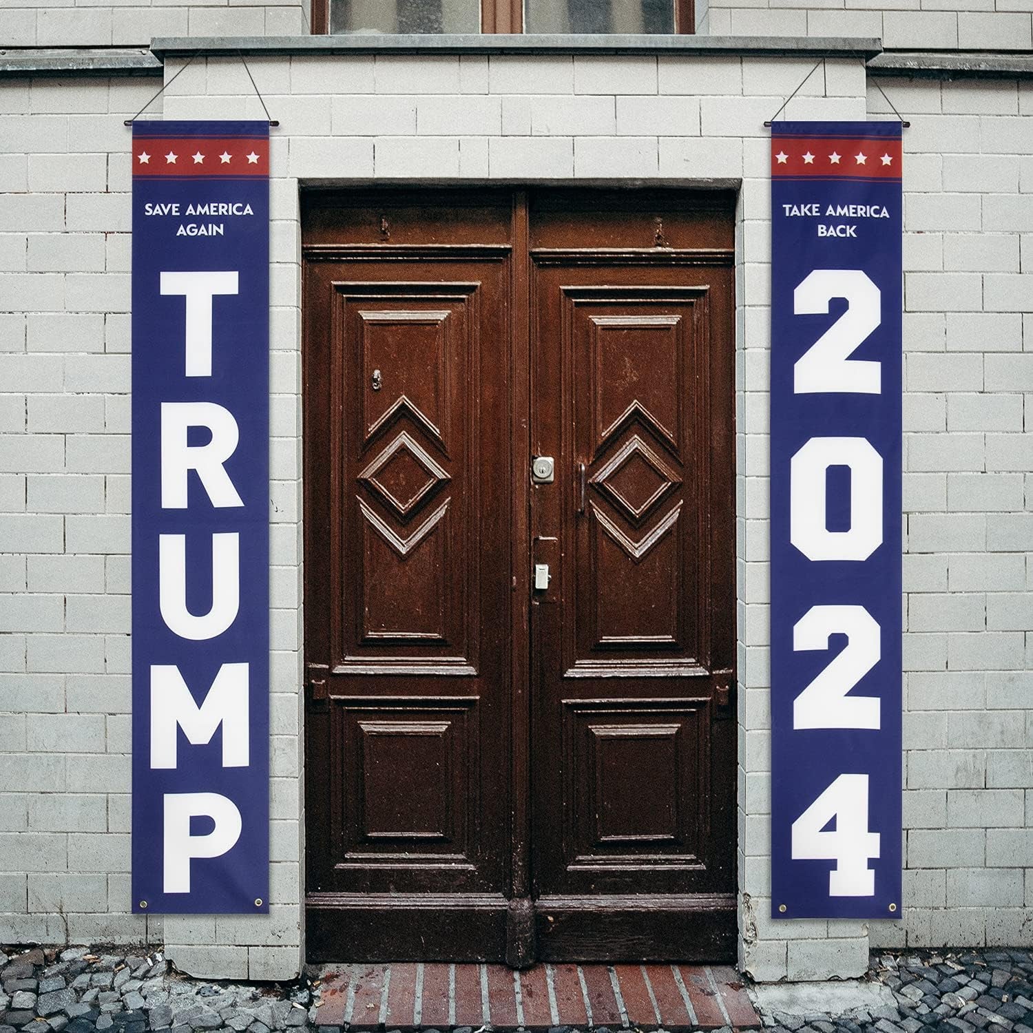 Trump 2024 Take America Back and Save America Again Porch Signs, Banners Outdoor, Gift For Trump Fans