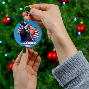 Trump Shot Ornament, Trump Assassination, Christmas Ornament, Election 2024