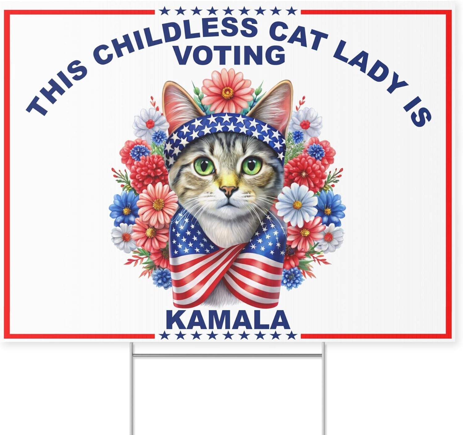 Childless Cat Ladies Yard Signs, Coroplast Kamala Harris Yard Sign, Election 2024