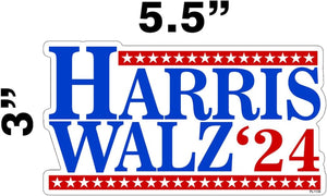 Kamala Harris Walz, Harris Walz '24 Sticker Decal Multiple Colors and Sizes 