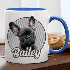 Custom Pet Portrait, Personalized Accent Mug, Gifts For Pet Lovers, Custom Photo