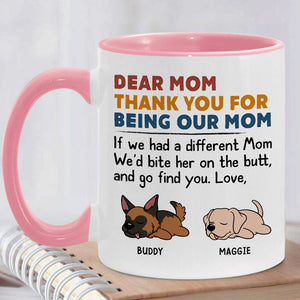 Bite Him On The Butt, Personalized Accent Mug, Gift For Dog Lovers