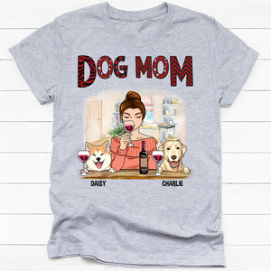 Dog Mom, Red, Personalized Dogs Shirt, Customized Gifts for Dog Lovers, Custom Tee