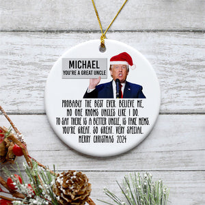 You're A Great Dad Mom Trump Speech, Personalized Ornaments, Trump Ornament, Election 2024