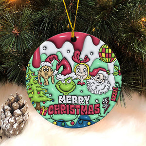 Merry Christmas Grinch, 3D Inflated Christmas Ornament, Trendy Ornament, Gift For Family