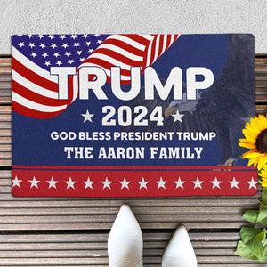 God Bless President Trump 2024, Personalized Doormat, Gift For Trump Fans, Election 2024