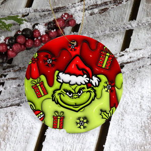 Grinch Christmas Ornament, 3D Inflated Christmas Ornament, Trendy Ornament, Gift For Family