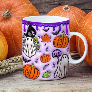 Purple Spooky Vibes 3D Inflated, Personalized Full Wrap Mug, Halloween Gifts