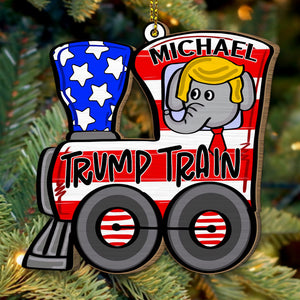 Elephant Trump Train, Personalized Shape Ornament, Trump Ornament, Election 2024