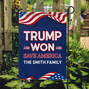 Trump Won Save America, Personalized Garden Flag, Gift For Trump Fans, Election 2024