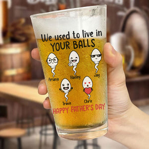 Little Kids We Used To Live In, Personalized Beer Glass, Funny Gift For Dad